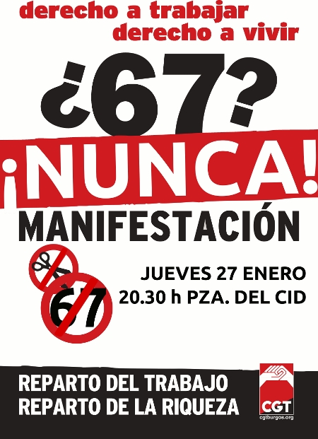 Manifestación contra la Jubilación a los 67