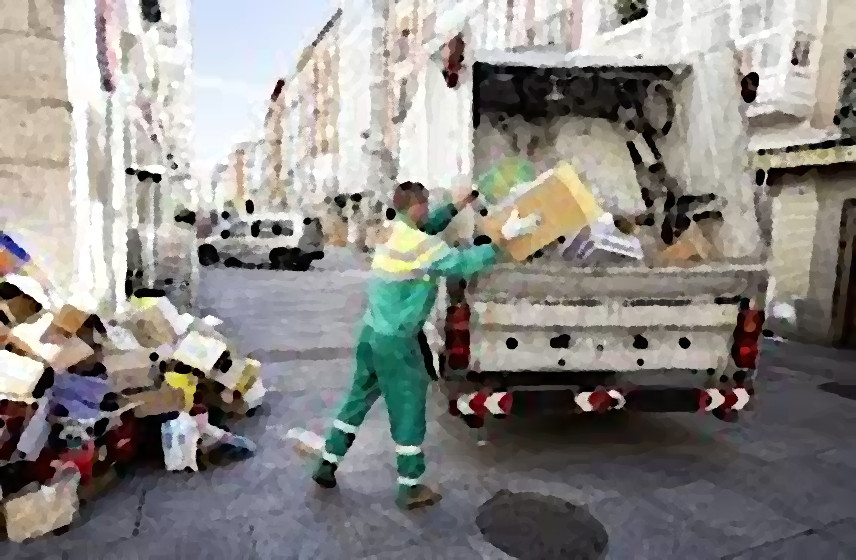 Blured trashman