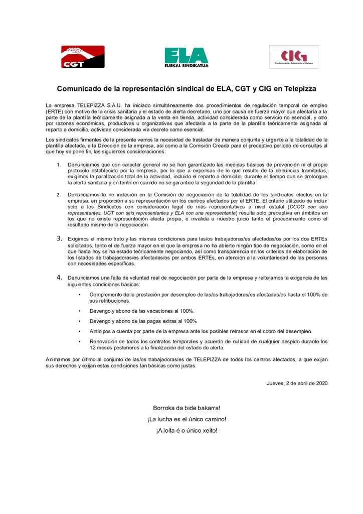thumbnail of COMUNICADO CONJUNTO TELEPIZZA ELA CGT CIG 2 ABRIL 2020-2