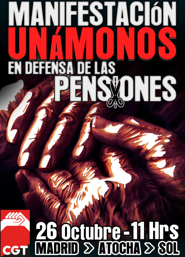 Cartel maní pensiones 26O