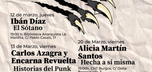 Bajo el lema Viñetas y Subversión, las Jornadas de Cómic Social y Libertario de Burgos cumplen ya su III edición. Y como no podría ser de otra manera, el programa de este año, que se desarrollará del 12 al 21 de marzo, viene cargado de un montón de ideas subversivas y rabia felina, pero, sobre todo, de mucho cómic. Una iniciativa que surge gracias al esfuerzo conjunto de varias organizaciones y colectivos que apuestan por la autogestión para dar vida a una jornadas que comienzan a convertirse en un referente, no solo en el mundo del tebeo y la novela gráfica, sino también en la difusión del pensamiento crítico.