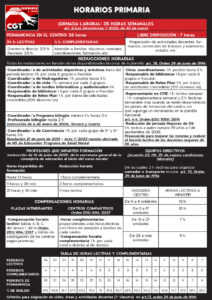 Miniatura de tabla horarios primaria
